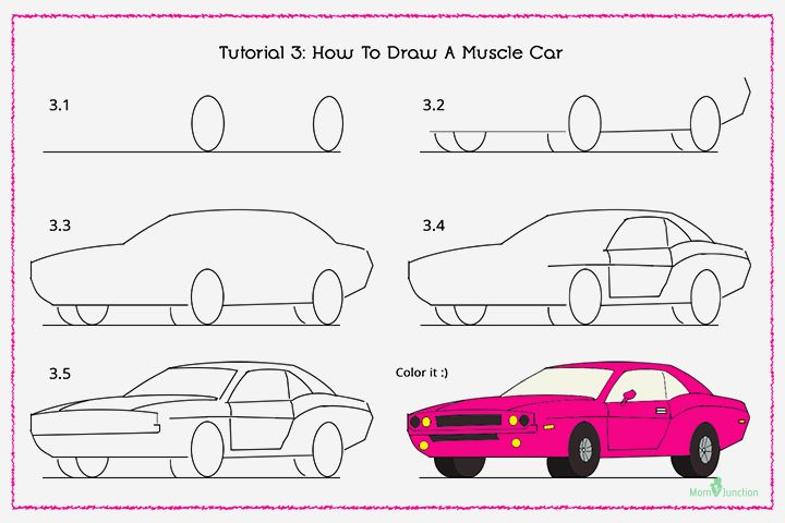 720x480 How To Draw A Car Step By Step For Kids Cars, Drawings