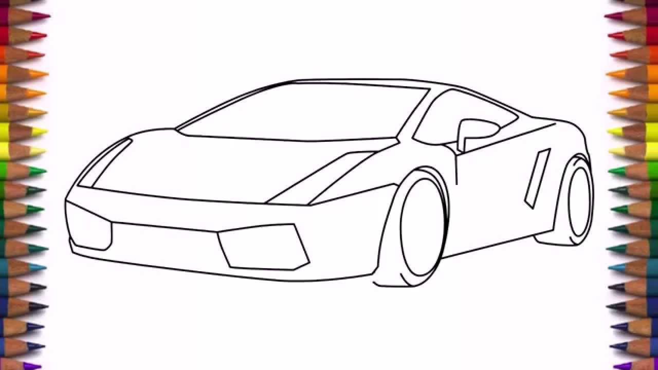 1280x720 How To Draw A Car Lamborghini Gallardo Easy Step By Step For Kids