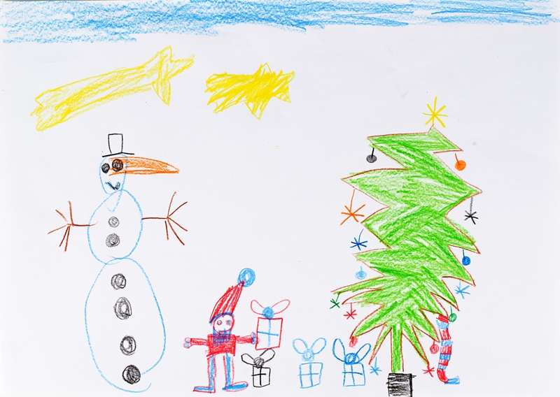 800x568 Christmas Drawings For Children Merry Christmas And Happy New