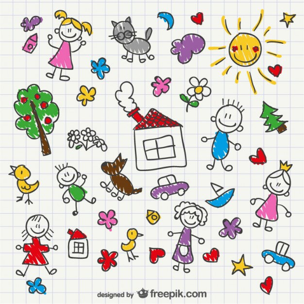 626x626 Hand Drawing Children Style Vector Free Download