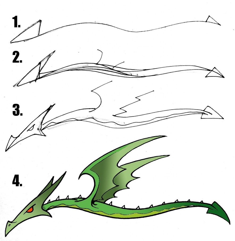 996x1024 Images For Gt Easy Dragon Drawings For Kids Step By Step