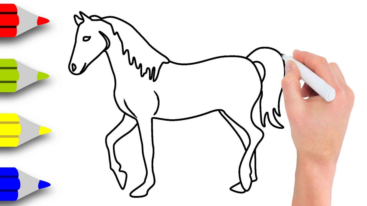 1280x720 Kids Drawing Videos How To Draw Horse Drawing Step By Step