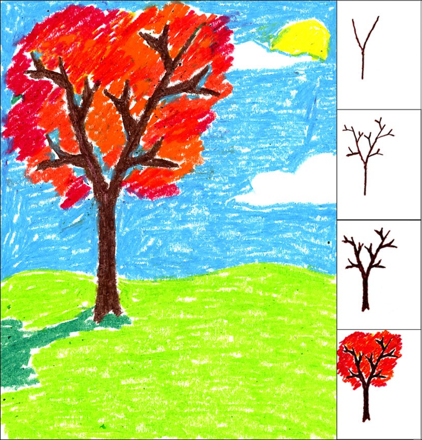 829x864 Draw A Fall Tree