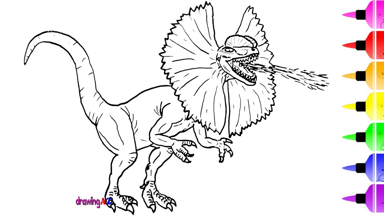 1280x720 Dinosaur Drawing And Coloring Page For Kids Amp Shark Coloring Page