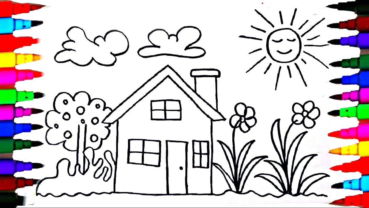 1280x720 Delivered Drawing For Kids To Colour How Draw Playhouse Learning
