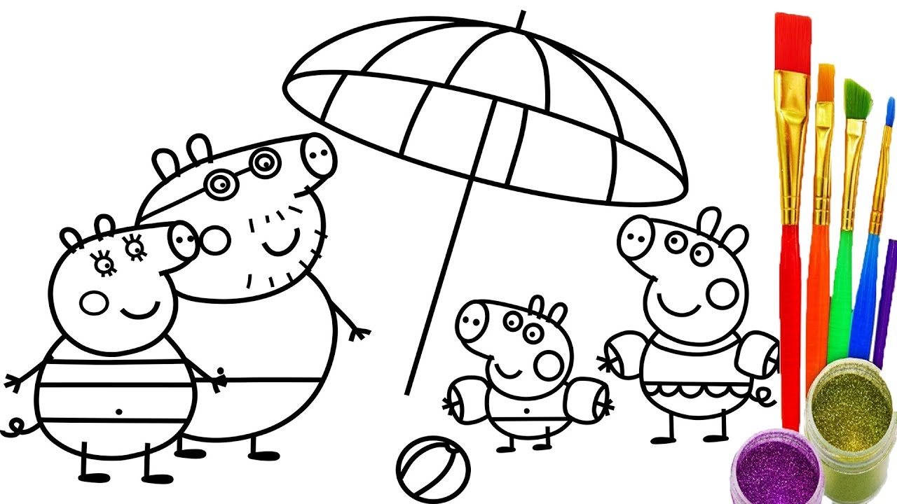 1280x720 How To Draw Peppa Pig Family Coloring Pages Kid Drawing