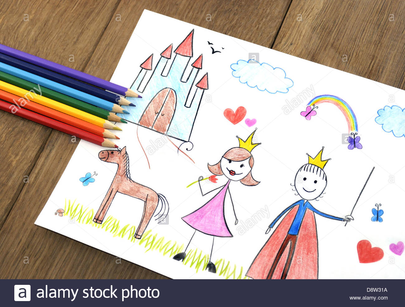1300x984 Kids Drawing Princess And Prince Stock Photo 57099542