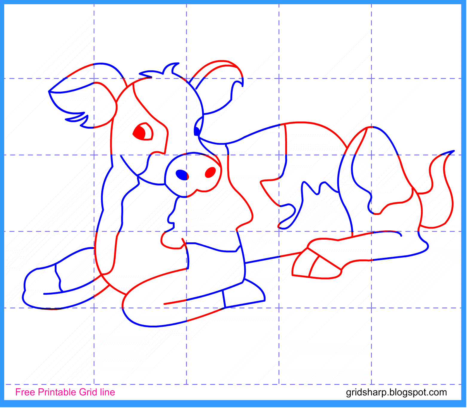 1562x1362 Free Grid Line Printable Calf Grid Line Drawing