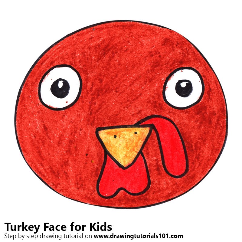 800x800 Learn How To Draw A Turkey Face For Kids (Animal Faces For Kids