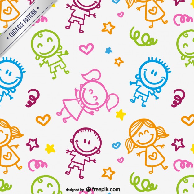 626x626 Kids Drawings Pattern Vector Free Download