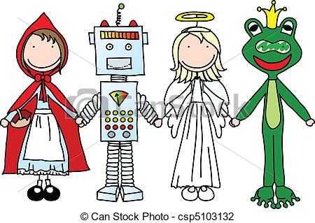 450x319 Happy Kids. Kids Holding Hands In Halloween Costumes (Part