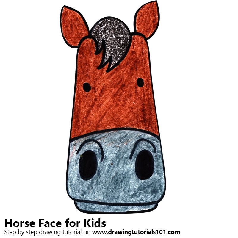 800x800 Learn How To Draw A Horse Face For Kids (Animal Faces For Kids
