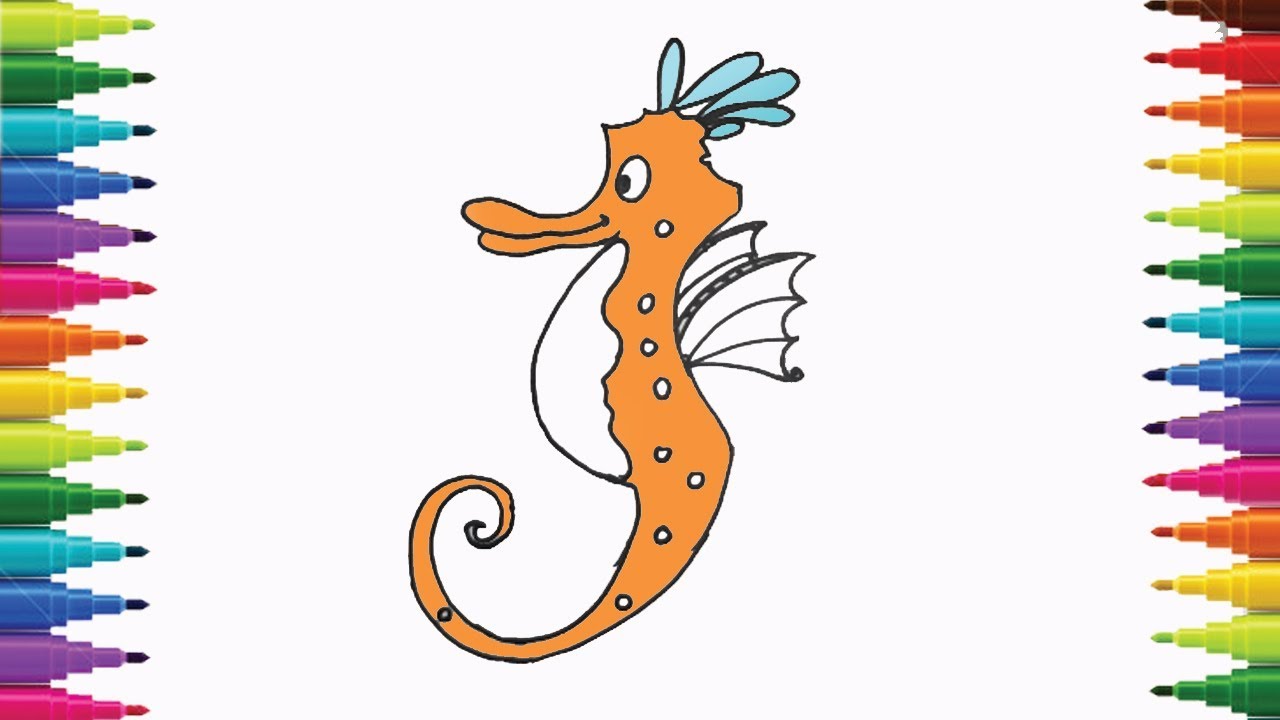 1280x720 Sea Horse Drawing Step By Step For Kids So Simple Art Drawing