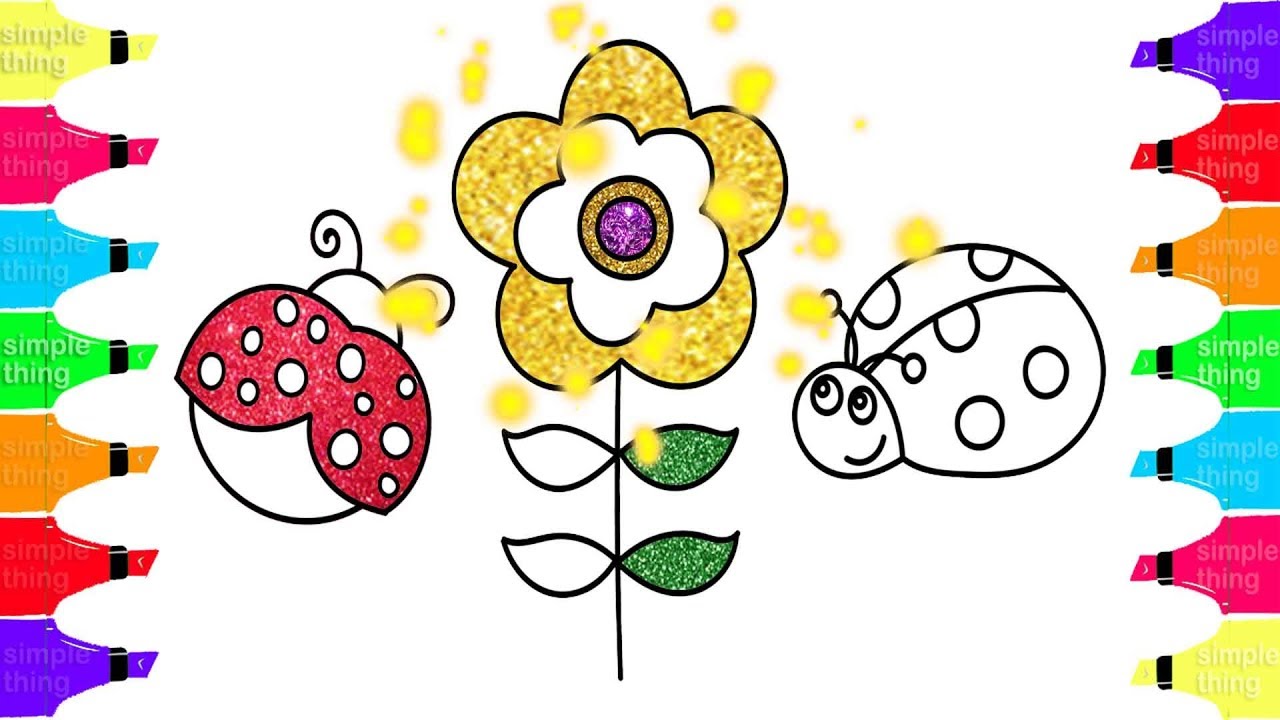 1280x720 Ladybug Drawing And Coloring For Kids Learn Colors With Simple