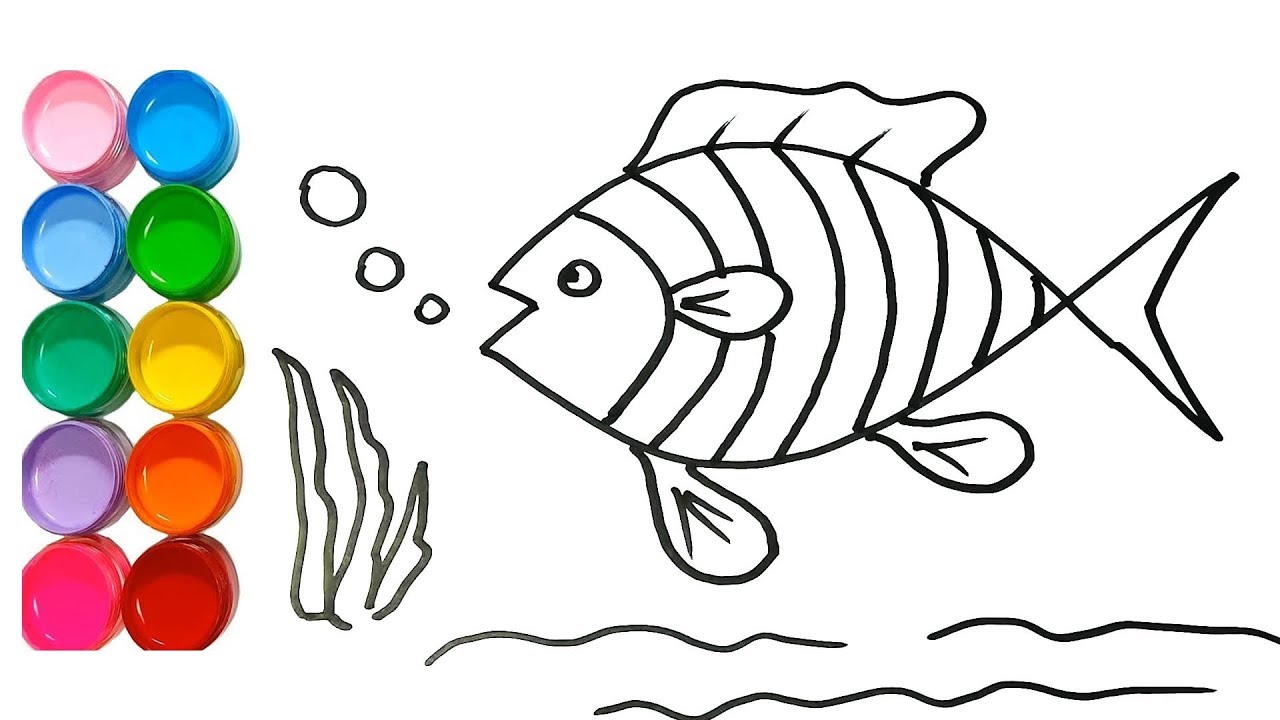 1280x720 Drawing For Kids How To Draw Fish Amp Painting Learn Colors