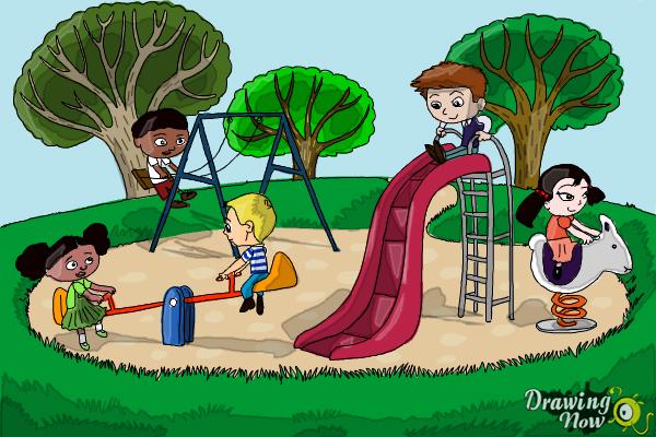600x400 How To Draw Kids Playing In A Playground
