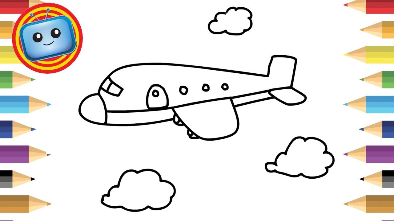 1280x720 How To Draw An Airplane Simple Drawing Game For Kids Kids Art