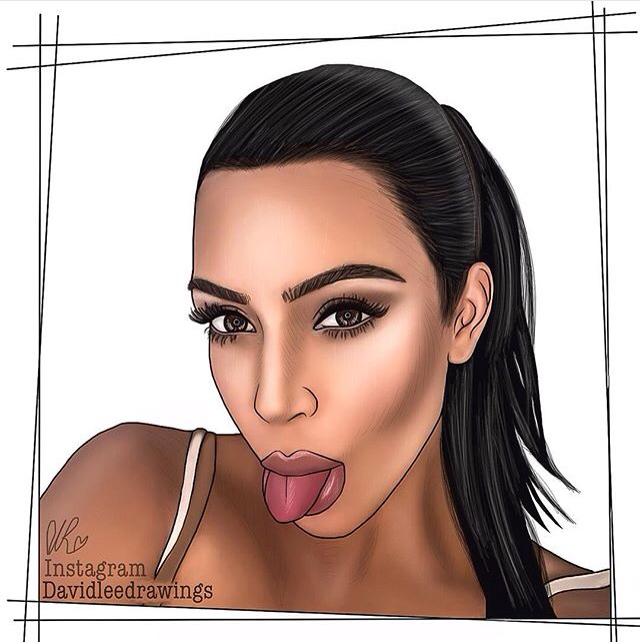 640x643 Digital Drawing Of Kim Kardashian!