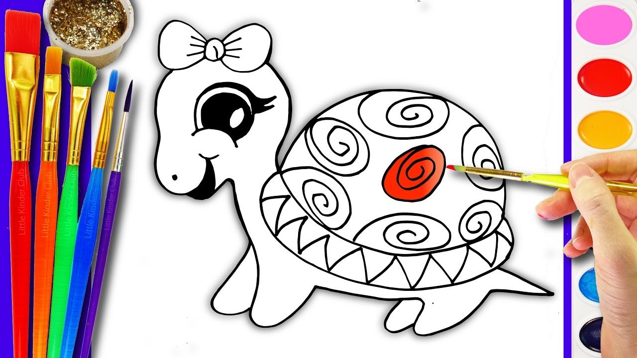 1280x720 Drawing And Coloring Turtle Coloring Pages For Kids Learn