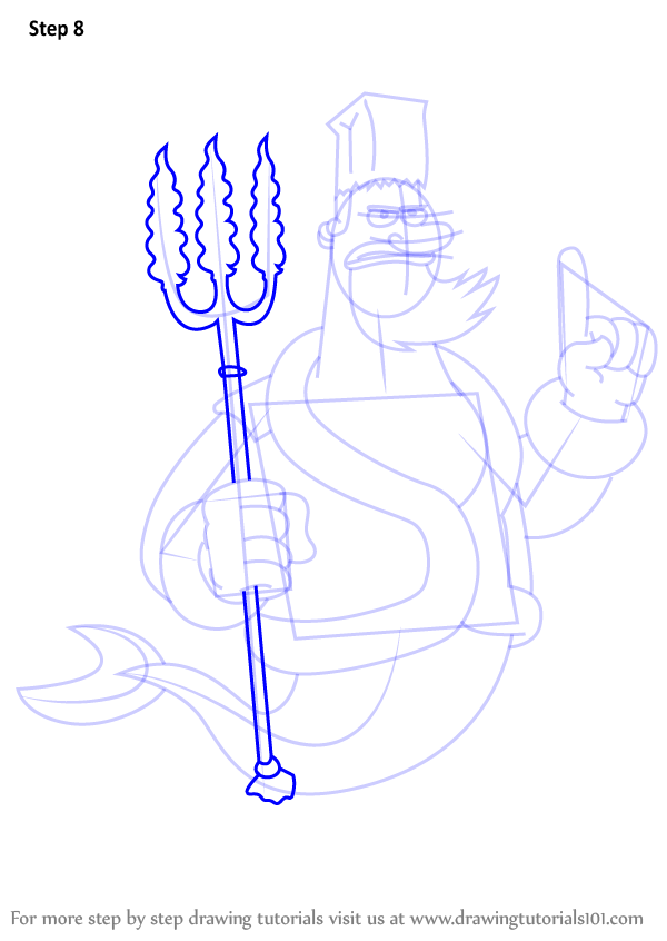 600x846 Learn How To Draw King Neptune From Spongebob Squarepants