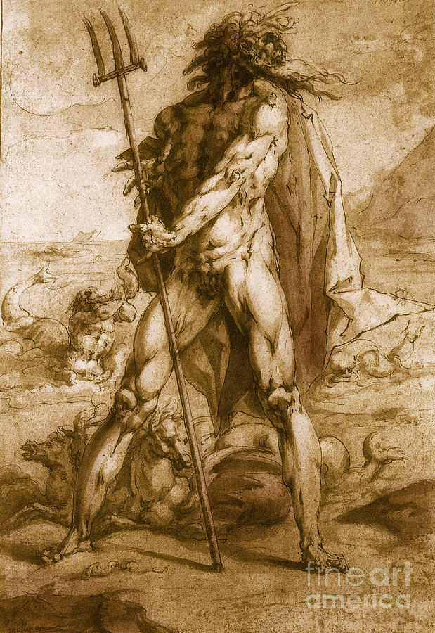 619x900 Neptune, Roman God Photograph By Photo Researchers