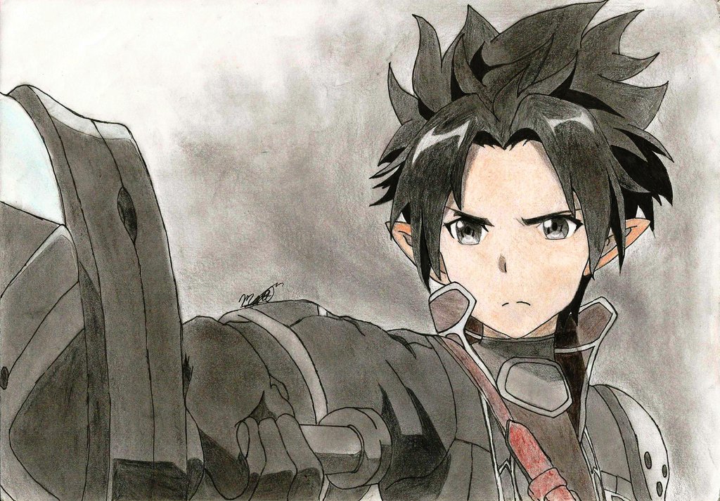 1024x713 Sword Artline Alo Kirito Drawing By Krithius