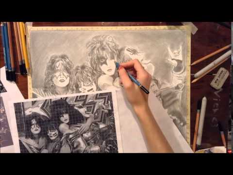 480x360 Drawing Time Lapse Kiss (Band)