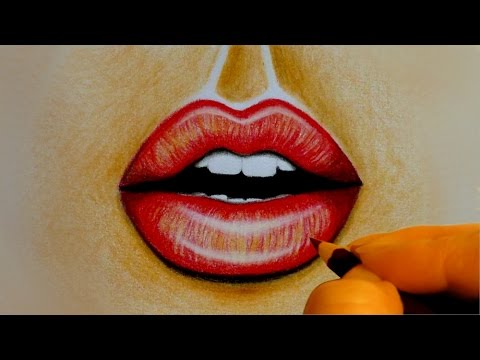 480x360 Kissing Lips Speed Drawing Speed Painting How To Draw