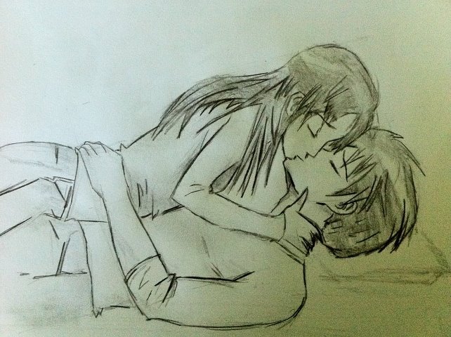 642x480 Manga Couple Kissing. By Dbzfanmike