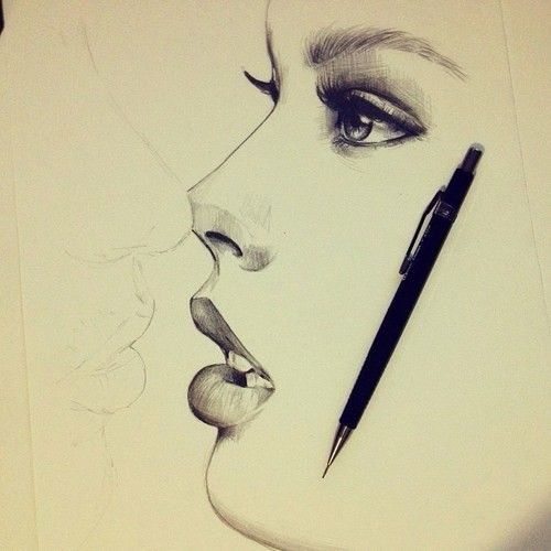 500x500 Kissing Drawing Drawings Lt3 Kissing Drawing And Draw