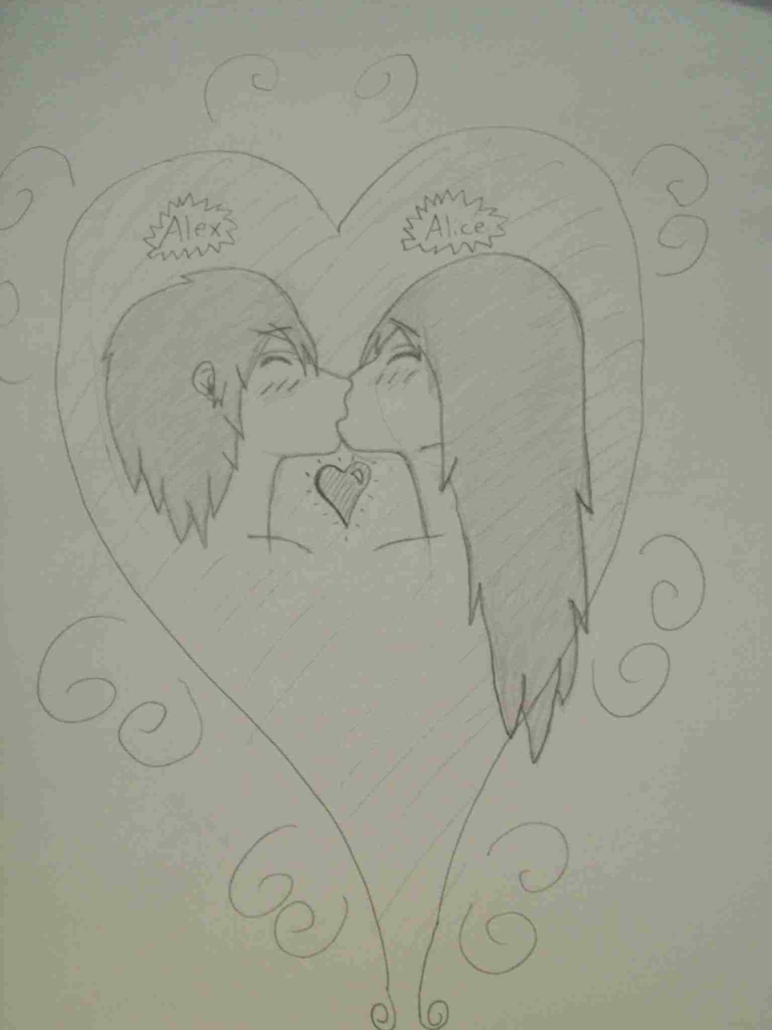 1536x2048 Anime Girl And Boy Kissing Drawing By Rhartisticcom Couple