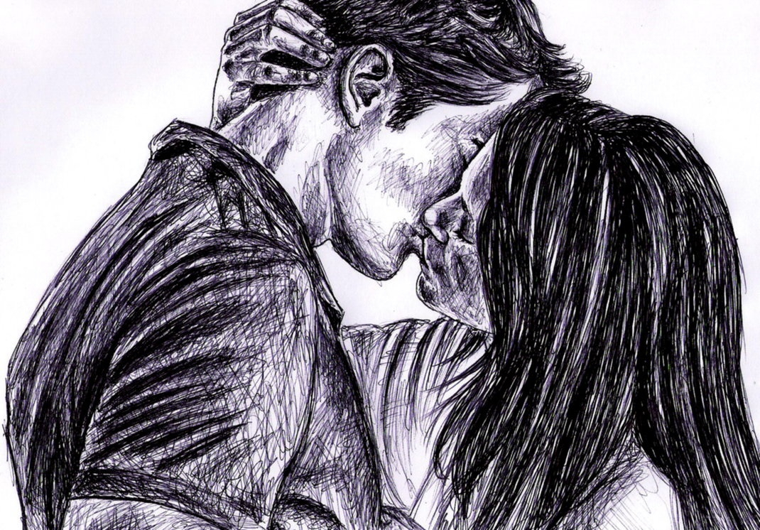 Kissing Pencil Drawing at GetDrawings Free download