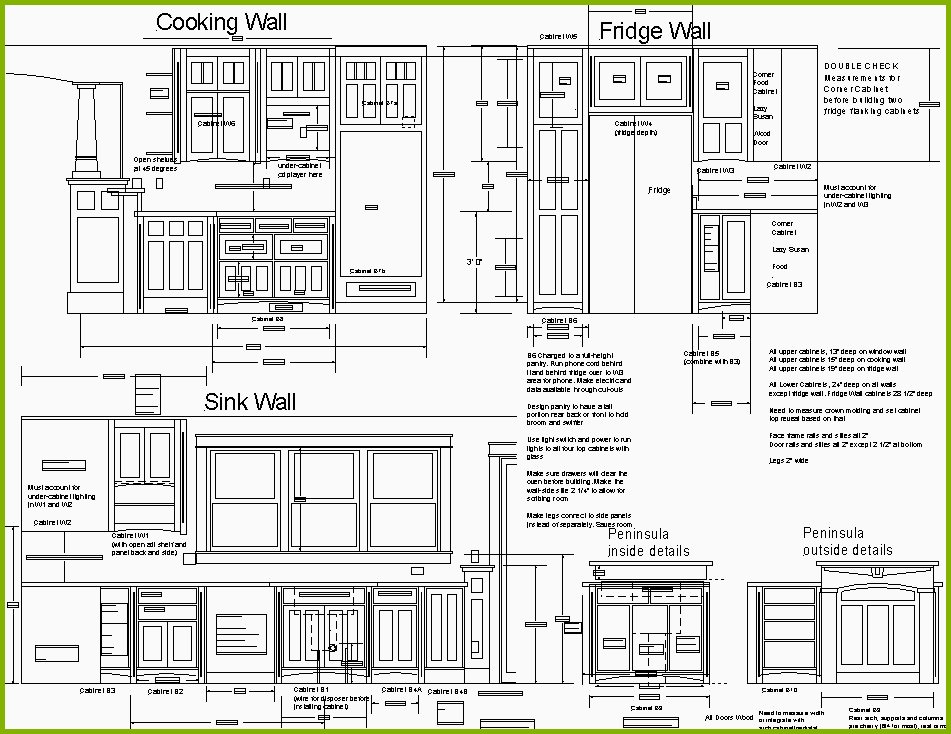 951x734 8 Awesome Kitchen Cabinet Layout Drawings Pictures Kitchen