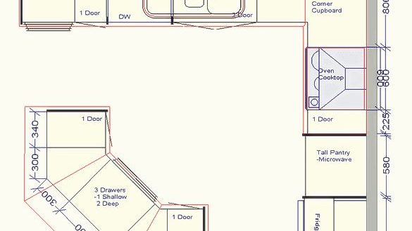 585x329 Wonderful Drawn Kitchen Layout Drawing Pencil And In Color Ideal