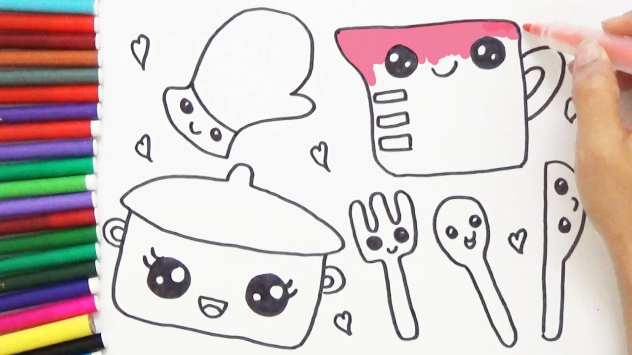 1280x720 How To Draw Cute Kitchen Tools