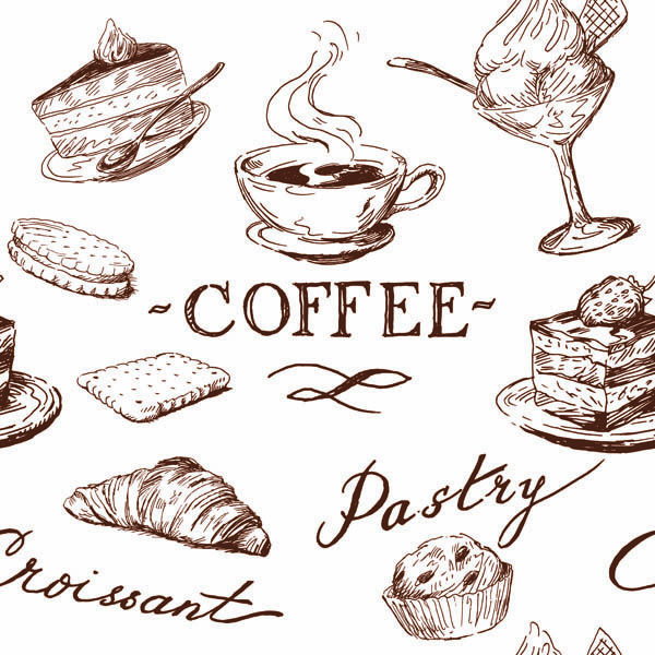 600x600 Free Vector Line Drawing Of Food And Kitchen Utensils Vector Art