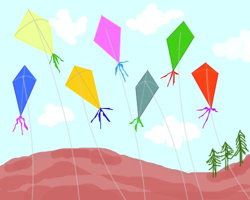 500x400 Kite Festival A Objects Speedpaint Drawing By Shehzar
