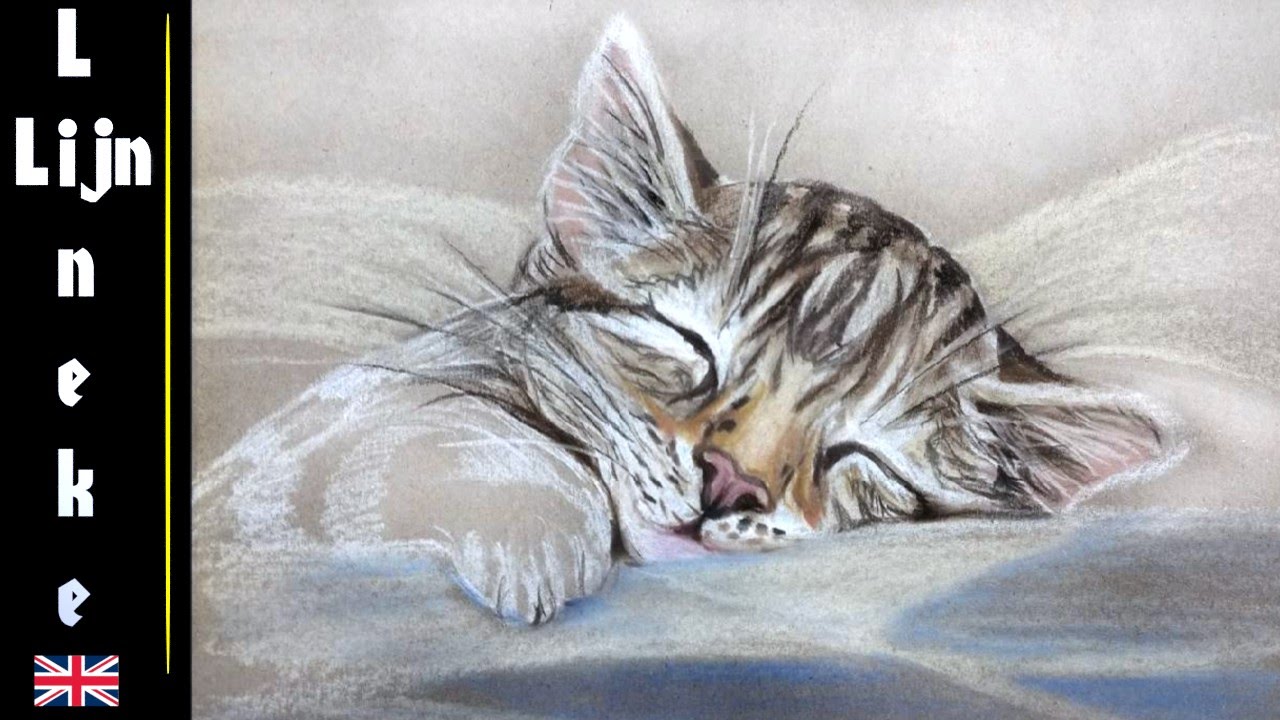 1280x720 Drawing A Sleeping Kitten With Pastel Pencil For Beginners