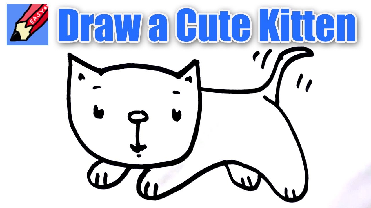 1280x720 How To Draw A Cute Kitten Real Easy