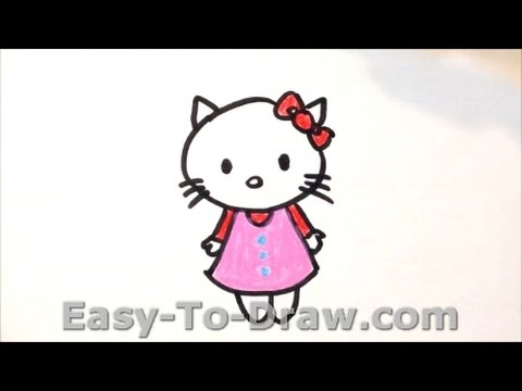 480x360 How To Draw A Cartoon Kitty Cat (Hello Kitty)