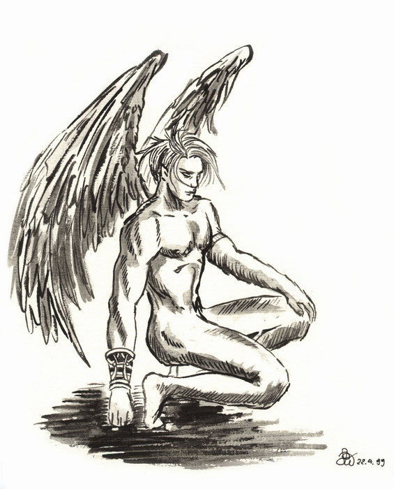 565x700 Kneeling Angel By Valraven