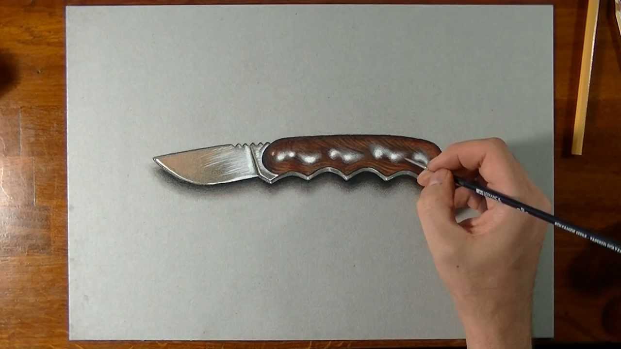 1280x720 How To Draw A 3d Knife