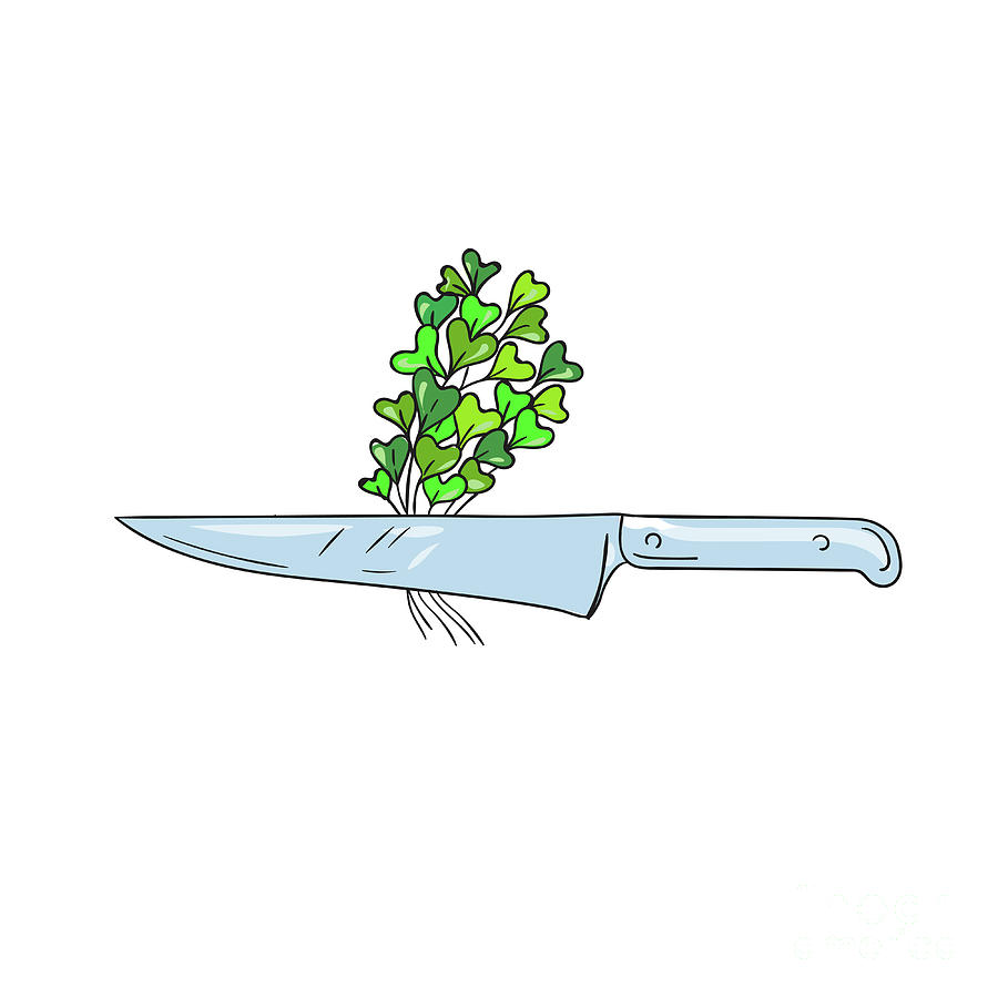 900x900 Knife Microgreen Drawing Digital Art By Aloysius Patrimonio