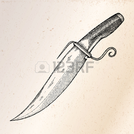 450x450 Vintage Knife Hand Drawing Engraving Illustration Royalty Free