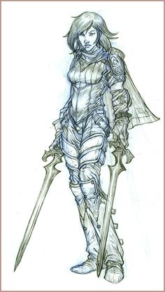 236x417 Female Knight Armor Drawing