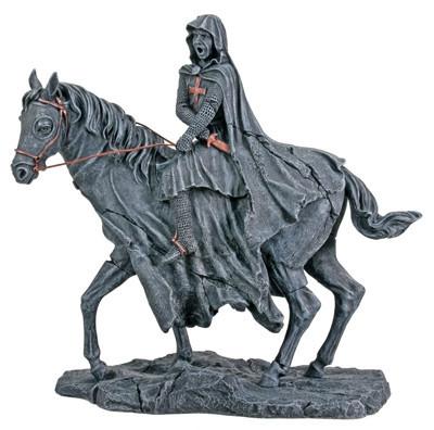 400x396 Templar Knight Drawing Sword On Horse Statue, The Crusades