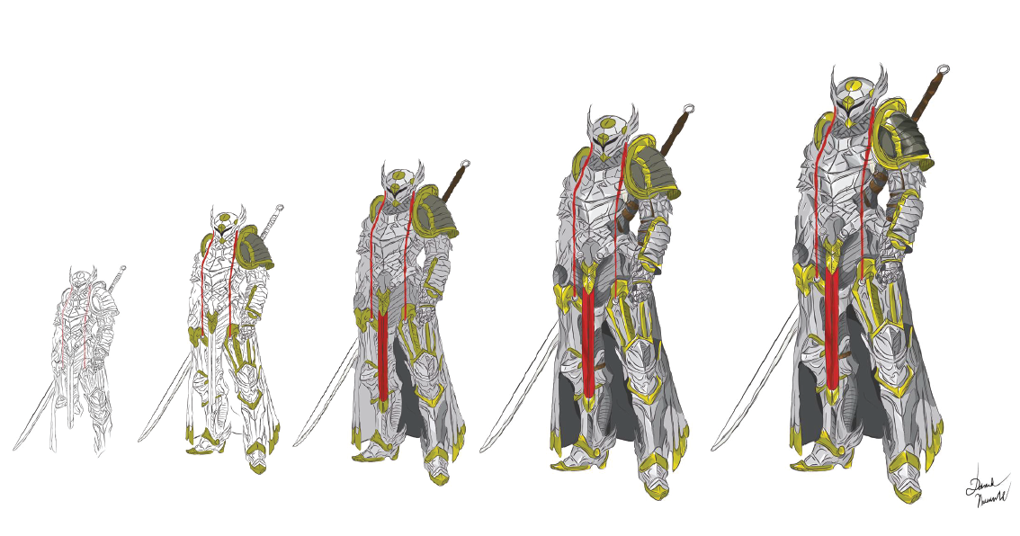 1134x596 Progress Of Drawing Knight + Knight