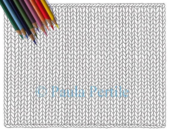 570x440 Blank Knit Horizontal Coloring Page Printable Knitting