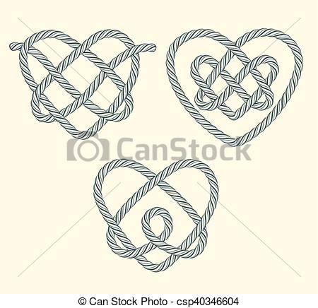 450x436 Set Of Rope Hearts Decorative Knots Vector Clipart