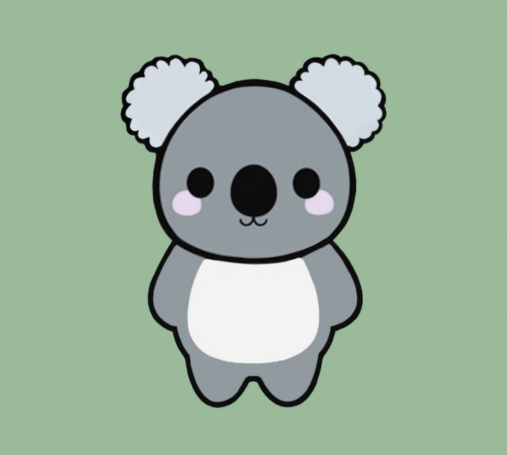 728x653 How To Draw A Cute Koala